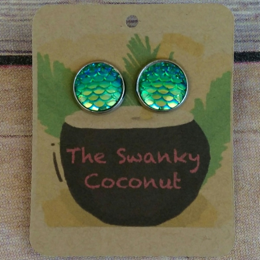 2/$15 - Mermaid Scale Post Earrings